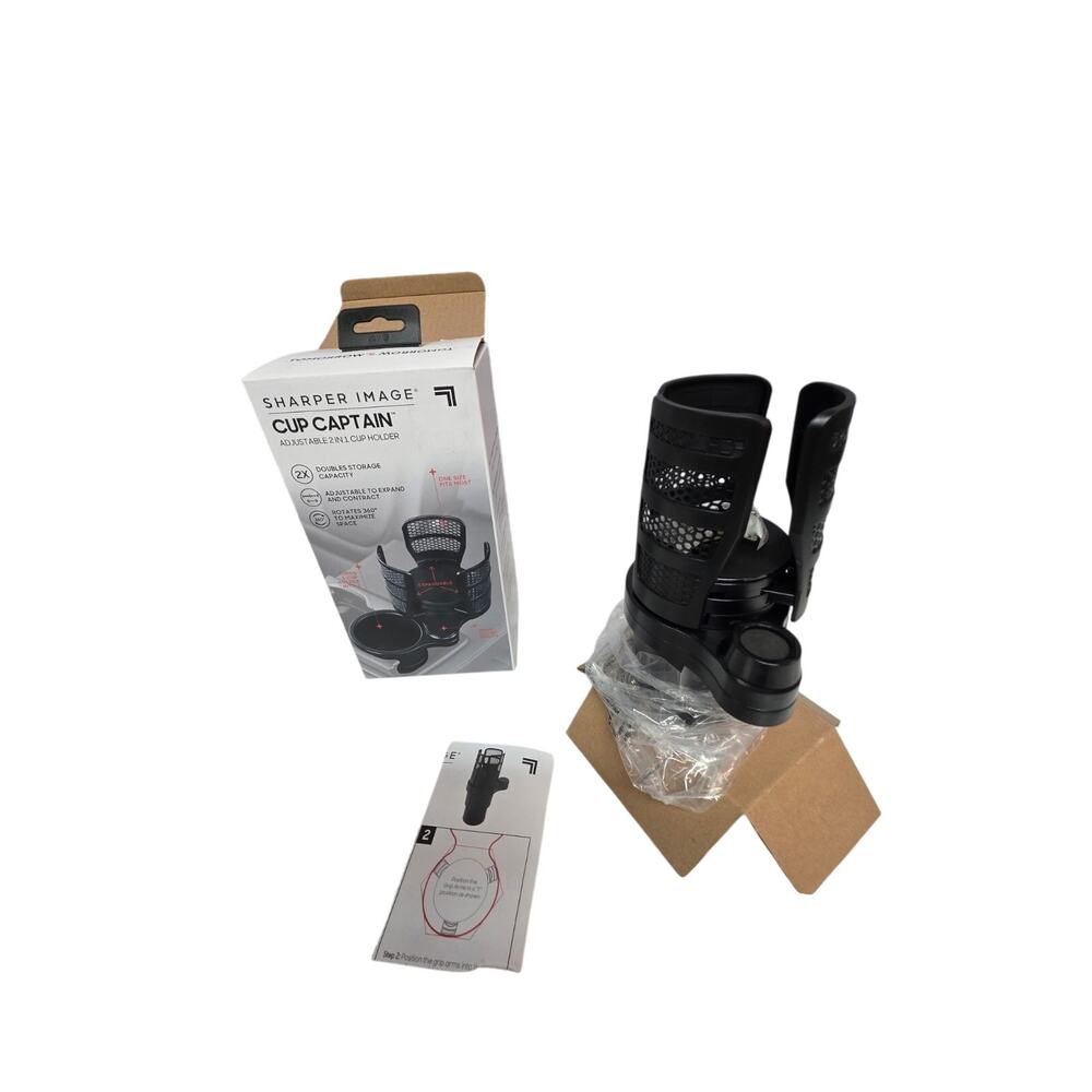 Sharper Image 'Cup Captain' 2 in 1 Cup Holder NIB